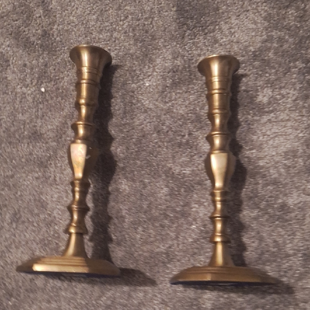 Two's Company Gold Candle Holders